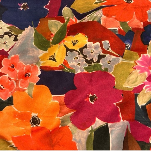 Nicole Miller Abstract Floral Print Slip on Satin Maxi Dress - Size S - Picture 8 of 12